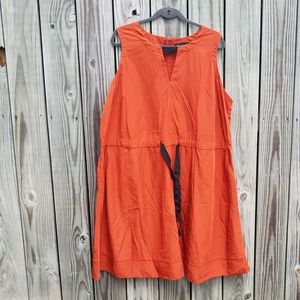 Eloquii 22 Pocket Dress Orange and Black keyhole